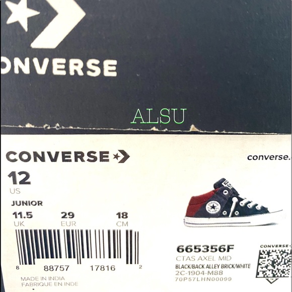 Converse Ctas Axel Mid Black Alley Canvas Kid’s - Picture 10 of 10